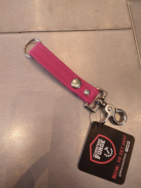 Leather Keychain - Pink